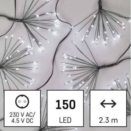 LED Weihnachtslichterkette 150xLED/5,35m kaltweiß