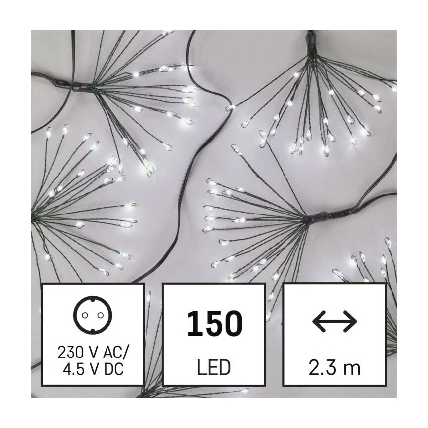 LED Weihnachtslichterkette 150xLED/5,35m kaltweiß