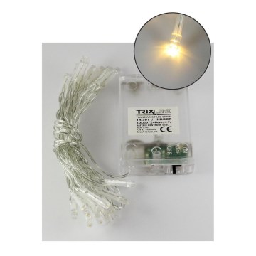 LED-Weihnachtslichterkette, 20 LEDs, 2 Funktionen, 2,4 m, warmweiß