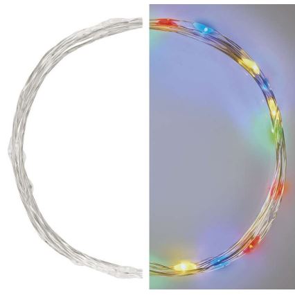 LED-Weihnachtslichterkette 20xLED/2xAA 2,4m mehrfarbig