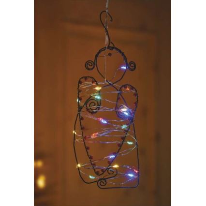 LED-Weihnachtslichterkette 20xLED/2xAA 2,4m mehrfarbig