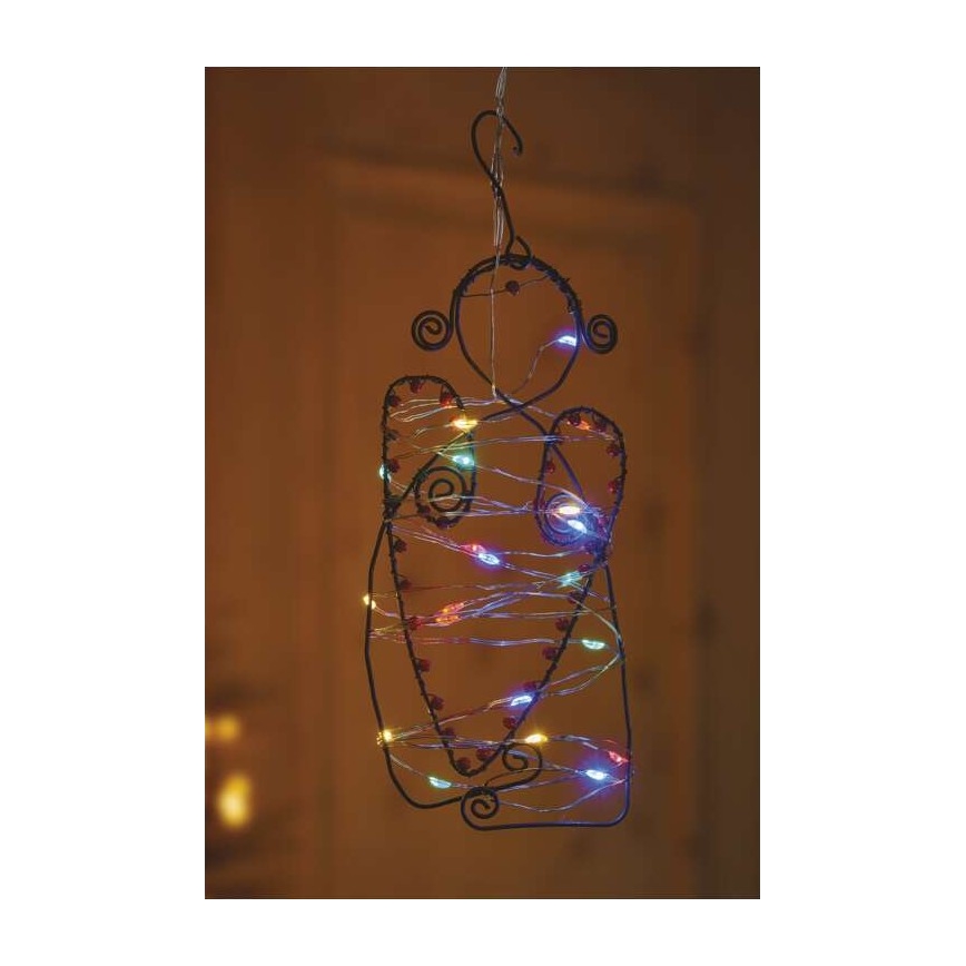 LED-Weihnachtslichterkette 20xLED/2xAA 2,4m mehrfarbig