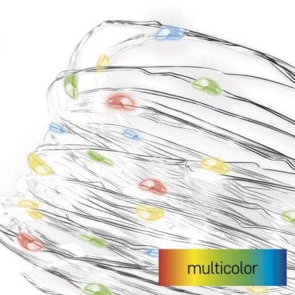 LED-Weihnachtslichterkette 20xLED/2xAA 2,4m mehrfarbig