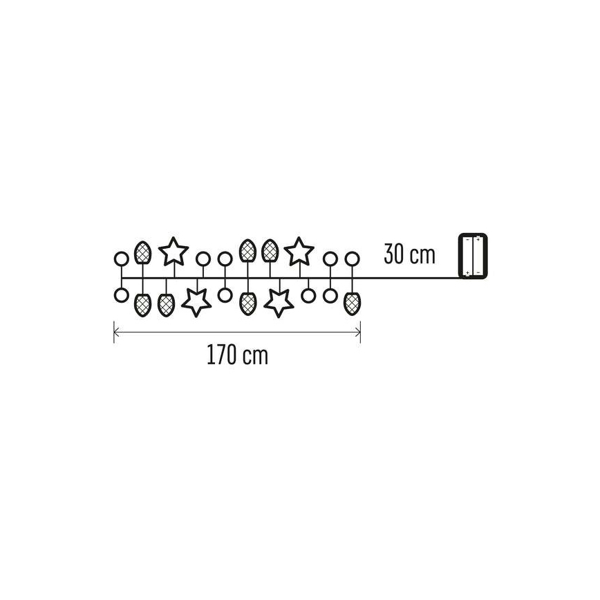 LED-Weihnachtslichterkette 20xLED/2xAA 2m