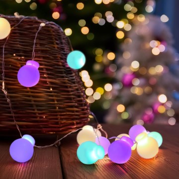 LED-Weihnachtslichterkette 40×LED / 2×AA, 4,3 m, mehrfarbig