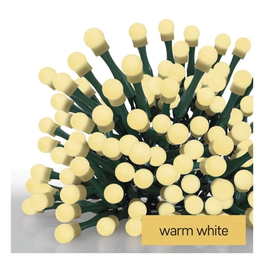 LED-Weihnachtslichterkette 80 LEDs/230 V/8 Funktionen 13 m IP44 warmweiß