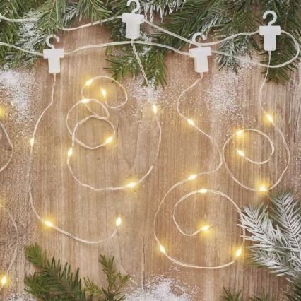 LED-Weihnachtslichterkette für den Außenbereich 100xLED/8 Funktionen 7,9x0,7m IP44 warmweiβ