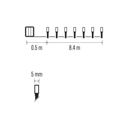 LED-Weihnachtslichterkette für den Außenbereich 120xLED/3xAA 8,9m IP44 warmweiβ