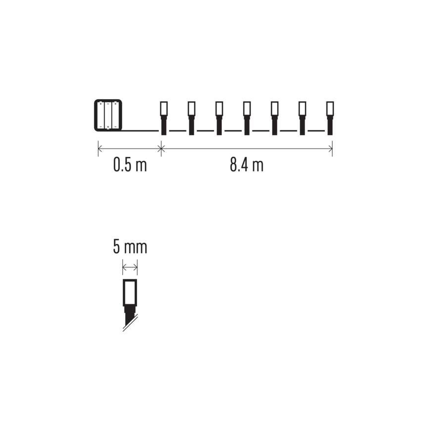 LED-Weihnachtslichterkette für den Außenbereich 120xLED/3xAA 8,9m IP44 warmweiβ