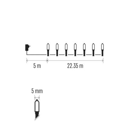 LED-Weihnachtslichterkette für den Außenbereich 150xLED/27,35m IP44 vintage