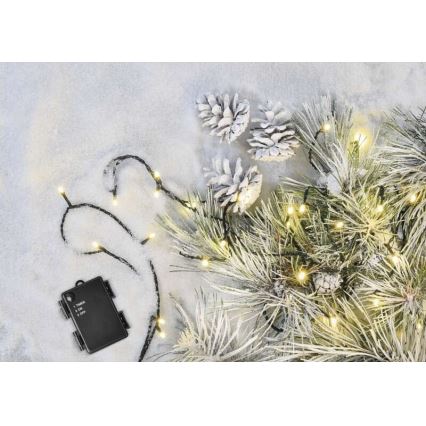 LED-Weihnachtslichterkette für den Außenbereich 80xLED/3xAA 6,1m IP44 warmweiβ