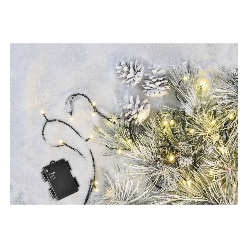 LED-Weihnachtslichterkette für den Außenbereich 80xLED/3xAA 6,1m IP44 warmweiβ