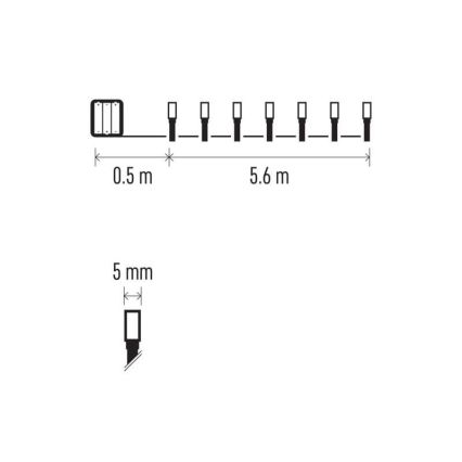 LED-Weihnachtslichterkette für den Außenbereich 80xLED/3xAA 6,1m IP44 warmweiβ