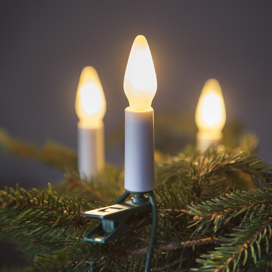 LED-Weihnachtslichterkette für den Außenbereich FELICIA FILAMENT 20xE10 19m weiß/warmweiβ IP44, Made in the EU