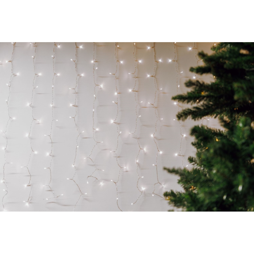 LED-Weihnachtslichtervorhang für den Außenbereich  CURTAIN 480xLED/8,4W/230V 3x3 m IP44 kaltweiß