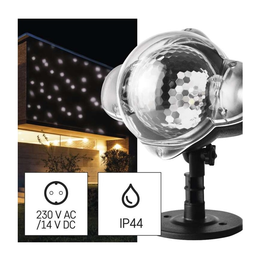 LED-Weihnachtsprojektor für den Außenbereich LED/4W/230V IP44 weiß