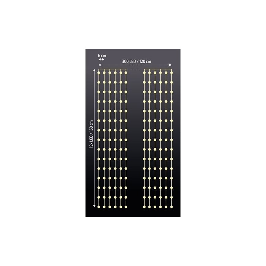 LED Weihnachtsvorhang LED/3xAA
