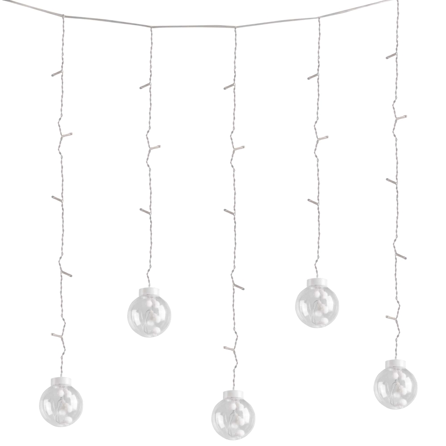 LED Weihnachtsvorhang WISH BALLS 108xLED/8 Funktionen 4,5 m warmweiß