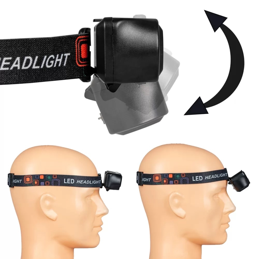 LED dimmbare wiederaufladbare Stirnlampe 2xLED/5V IP44 210 lm 2000 mAh