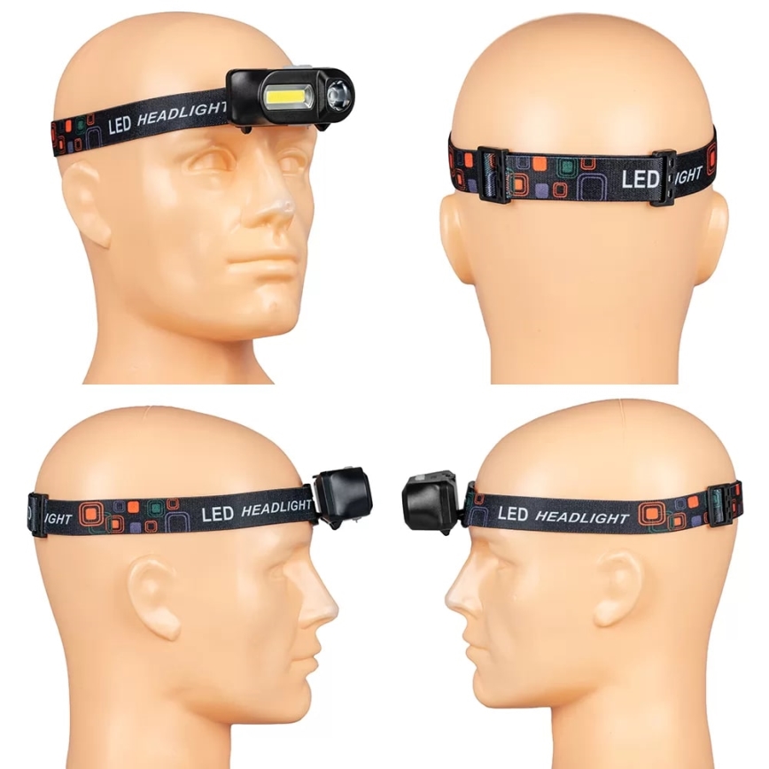 LED dimmbare wiederaufladbare Stirnlampe 2xLED/5V IP44 210 lm 2000 mAh