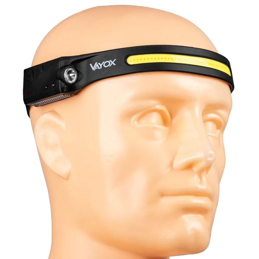 LED wiederaufladbare Stirnlampe mit Dimmfunktion und Sensor 2xLED/5V IP44 350 lm 1200 mAh