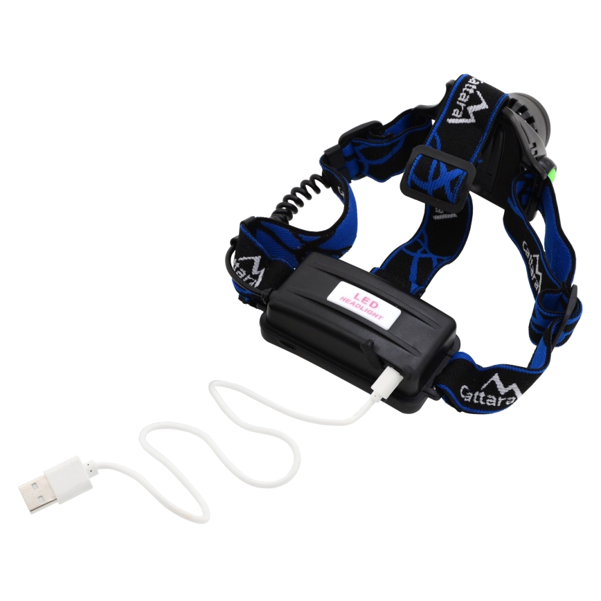 LED Wiederaufladbare Stirnlampe LED/6W/7,4V IP44 schwarz/blau