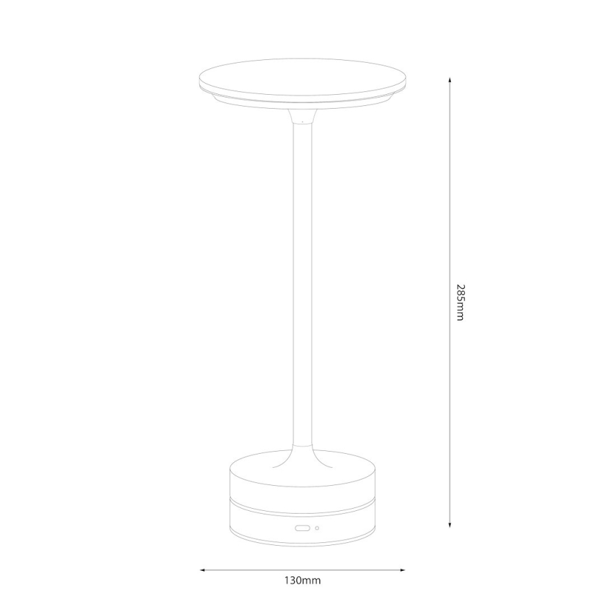 LED wiederaufladbare Touch-Tischlampe TAVOLO LED/2,5W/5V 2400 mAh 3000-6000K schwarz