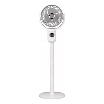 LED Wiederaufladbarer Standventilator mit LED-Beleuchtung LED/4,8W/5V USB 7200 mAh weiß + Fernbedienung