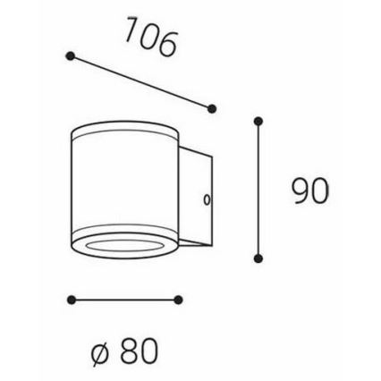 LED2 - Außenwandleuchte MIDO 1xGU10/50W/230V anthrazit IP54