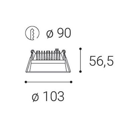 LED2 – Dimmbare LED-Einbauleuchte fürs Badezimmer ZETA LED/10W/230V 3000K IP44