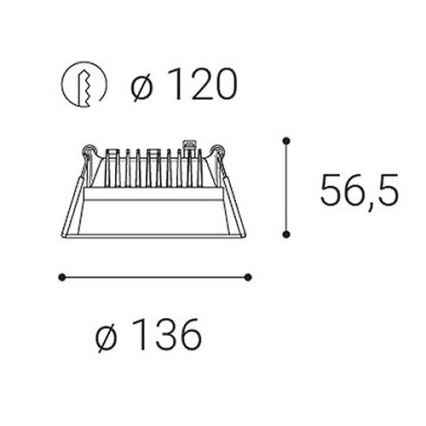 LED2 – Dimmbare LED-Einbauleuchte fürs Badezimmer ZETA LED/15W/230V 4000K IP44