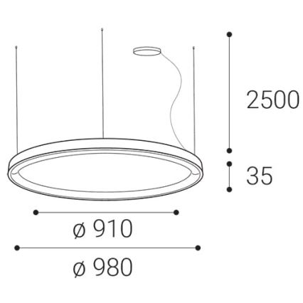 LED2 - Dimmbare LED-Hängeleuchte an einer Schnur BELLA LED/80W/230V 3000K/4000K schwarz