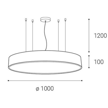 LED2 - Dimmbare LED-Hängeleuchte an einer Schnur MONO LED/153W/230V 3000K/4000K weiß