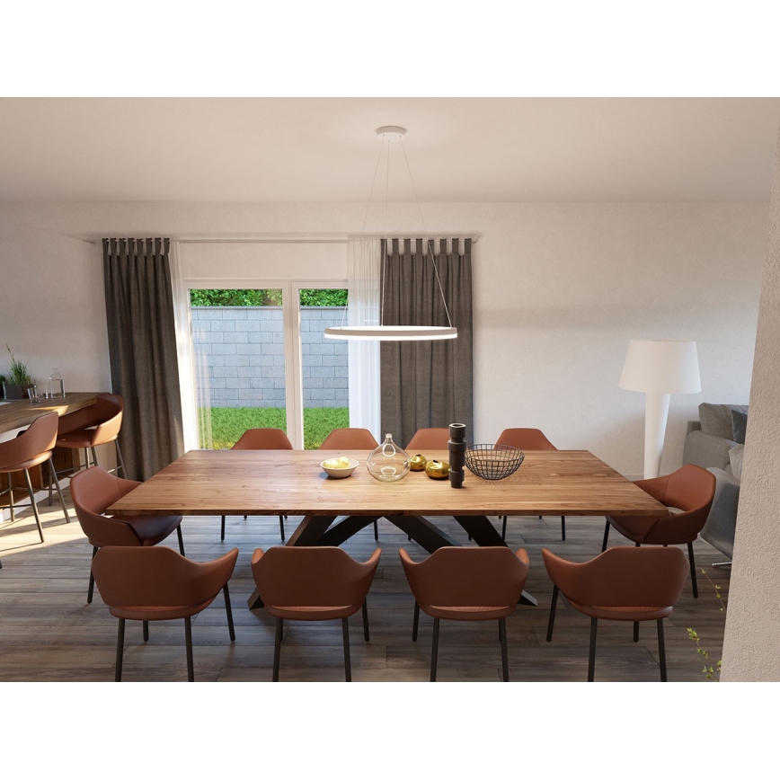 LED2 - Dimmbare LED-Hängeleuchte an Schnur CIRCLE LED/80W/230V 3000K/4000K d 100 cm weiß