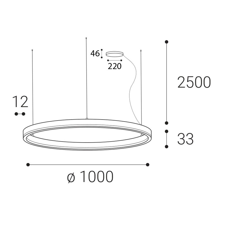 LED2 - Dimmbare LED-Hängeleuchte an Schnur CIRCLE LED/80W/230V 3000K/4000K d 100 cm weiß