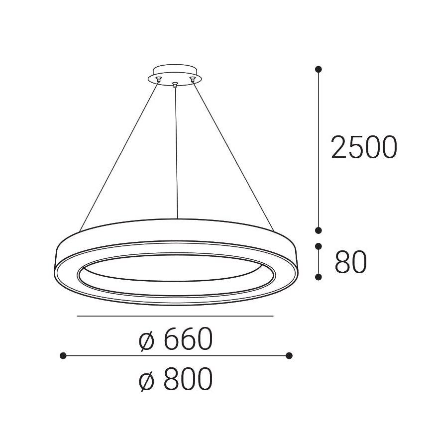 LED2 - Dimmbare LED-Hängeleuchte an Schnur SATURN LED/60W/230V 3000K/4000K schwarz