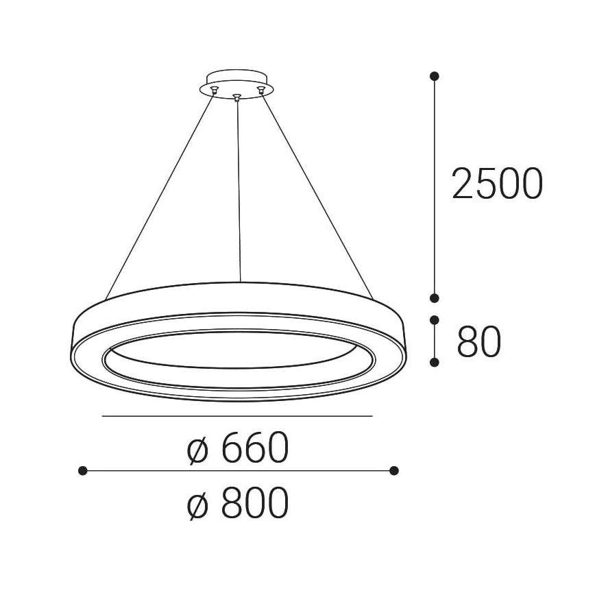 LED2 - Dimmbare LED-Hängeleuchte an Schnur SATURN LED/60W/230V 3000K/4000K weiß