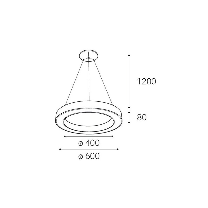 LED2 - Dimmbare LED-Hängeleuchte SATURN LED/50W/230V 3000K/4000K weiß