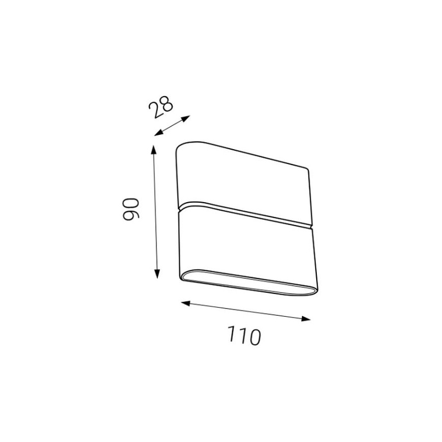 LED2 - LED-Außenwandleuchte FLAT 2xLED/3W/230V anthrazit IP54