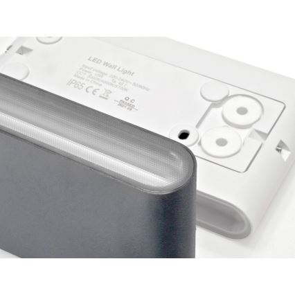 LED2 - LED-Außenwandleuchte FLAT 2xLED/3W/230V IP65 3000K/4000K/5700K schwarz