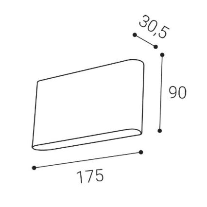 LED2 - LED-Außenwandleuchte FLAT 2xLED/5W/230V IP65 3000K/4000K/5700K schwarz