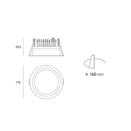 LED2 - LED-Badezimmer-Einbauleuchte ZETA LED/25W/230V 3000K IP44