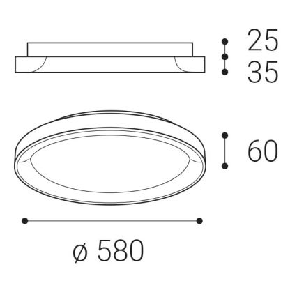 LED2 - LED-Deckenleuchte BELLA LED/48W/230V 3000K/4000K weiß