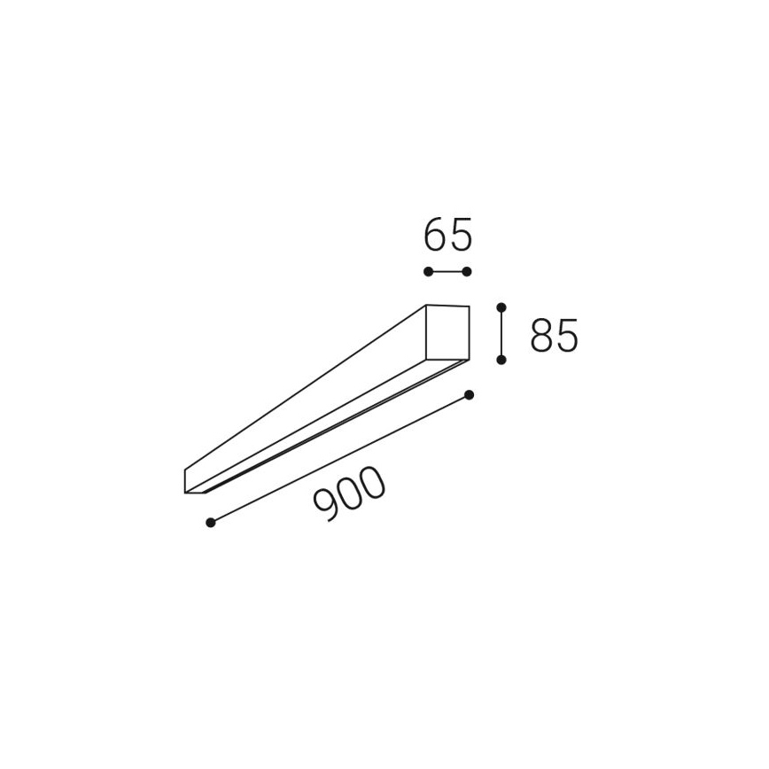 LED2 - LED-Deckenleuchte LINO LED/24W/230V 3000/3500/4000K 90 cm schwarz