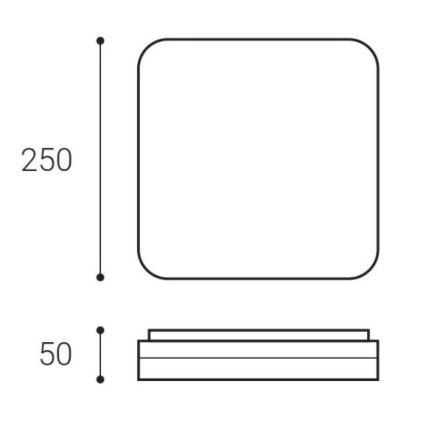 LED2 - LED-Deckenleuchte SQUARE LED/12W/230V IP54 3000/4000/5700K