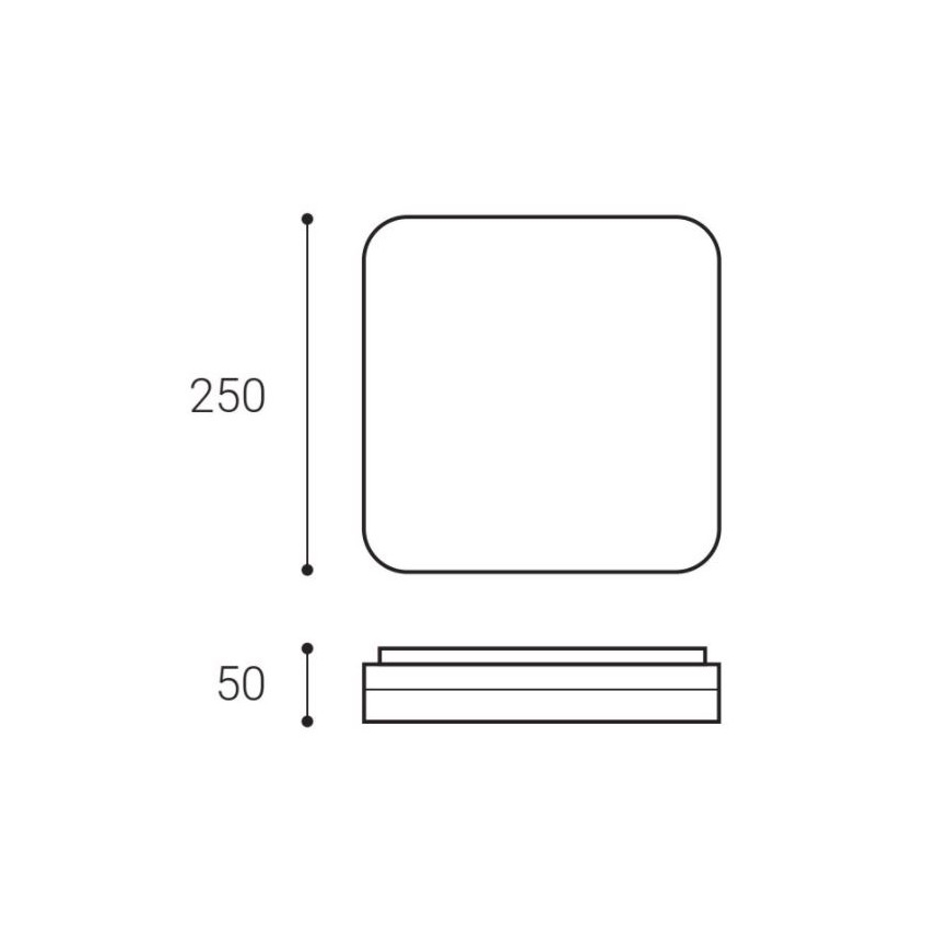 LED2 - LED-Deckenleuchte SQUARE LED/12W/230V IP54 3000/4000/5700K