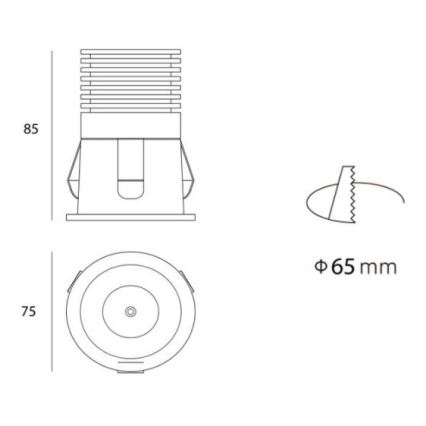 LED2 - LED-Einbaustrahler RAY LED/10W/230V weiß IP44