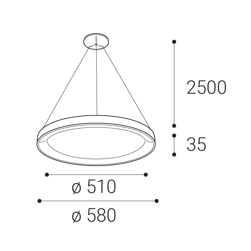 LED2 - LED-Hängeleuchte an einer Schnur BELLA LED/48W/230V 3000K/4000K weiß