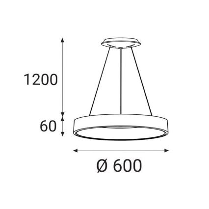 LED2 - LED-Hängeleuchte an Schnur BELLA LED/50W/230V 3000K d 60 cm weiß