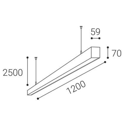 LED2 - LED-Hängeleuchte an Schnur NOLI LED/40W/230V 3000K/3500K/4000K schwarz